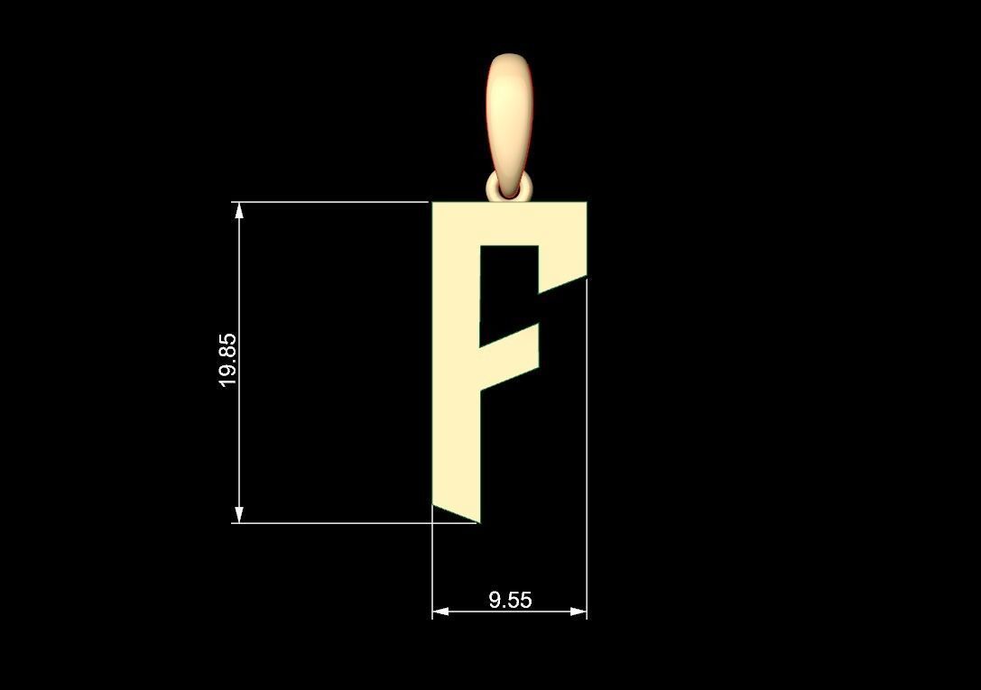 Initial Letters Pendant doOmzday FV F 3D print model_5