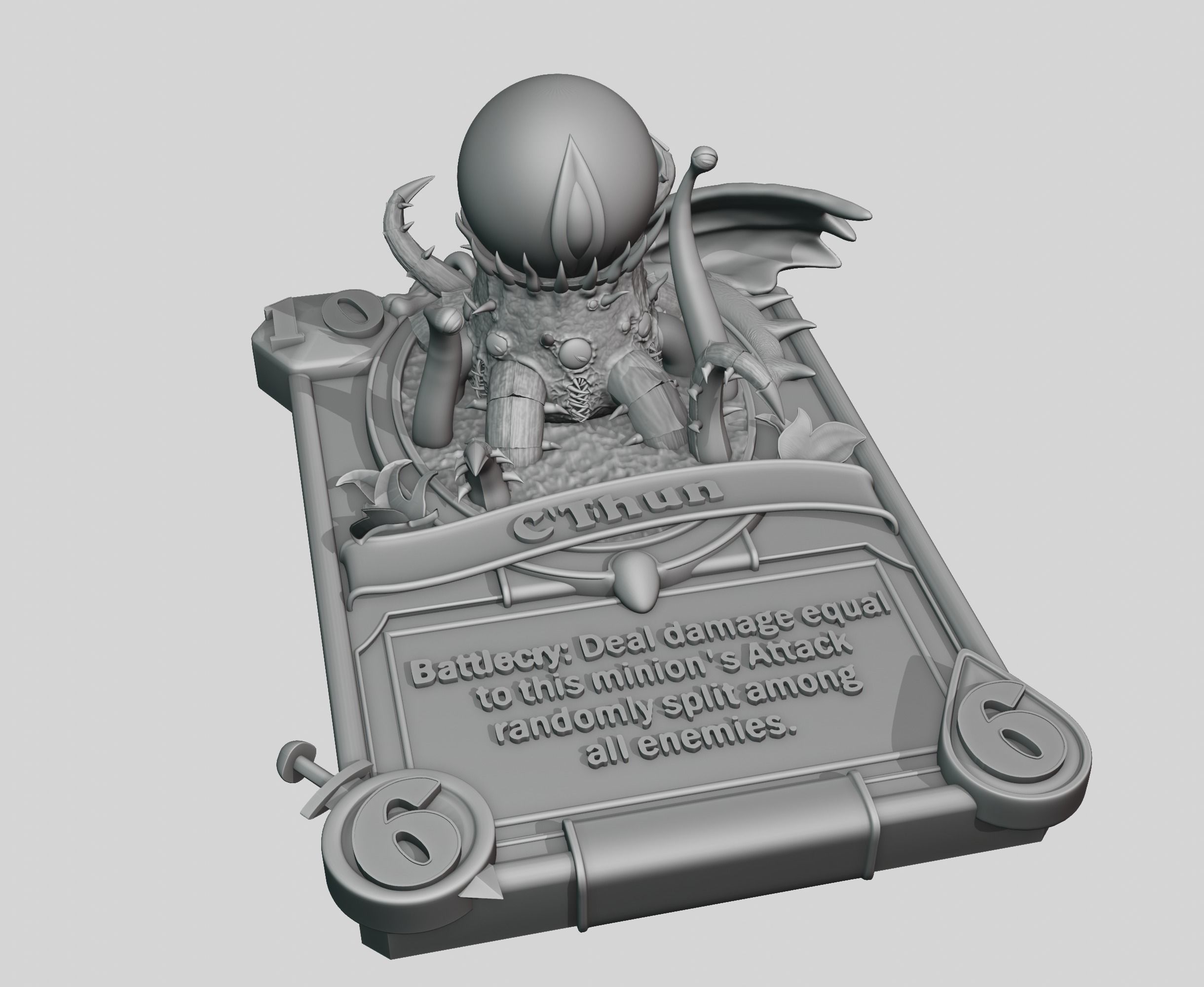 Cthun 3D card model 3D print model_1