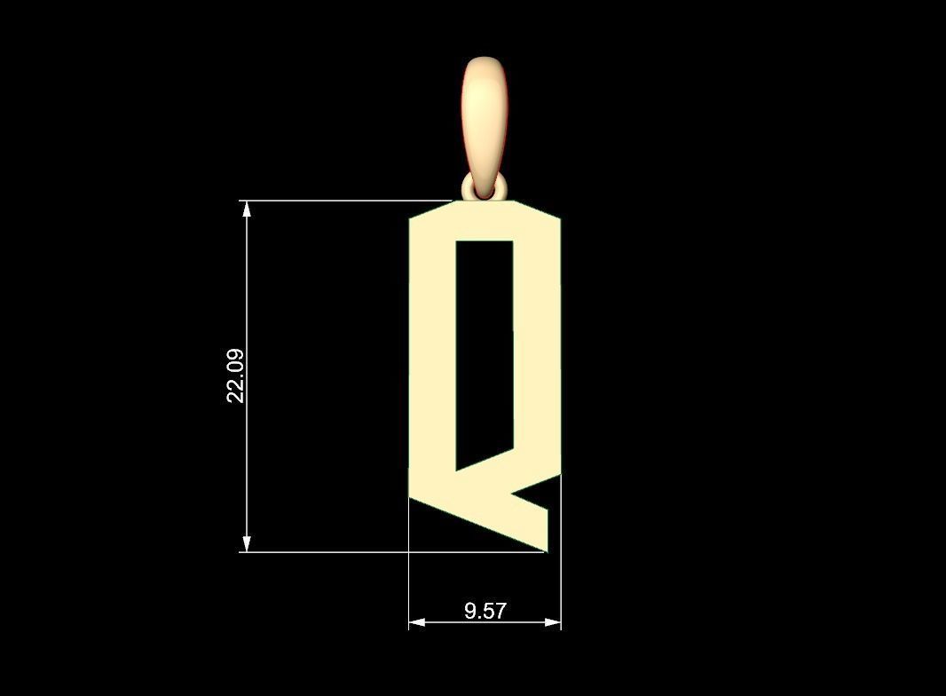 Initial Letters Pendant doOmzday FV Q 3D print model_5