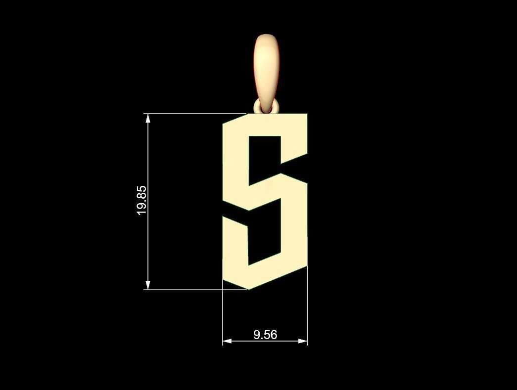 Initial Letters Pendant doOmzday FV S 3D print model_5