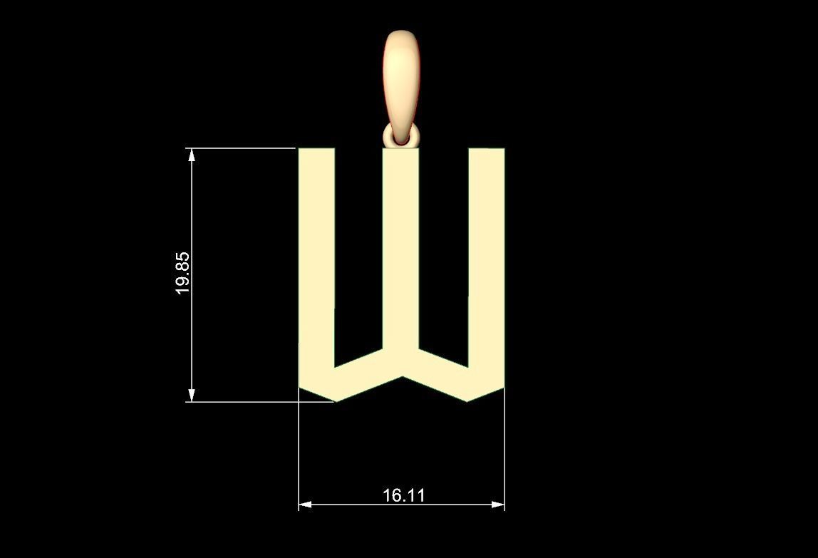 Initial Letters Pendant doOmzday FV W 3D print model_5