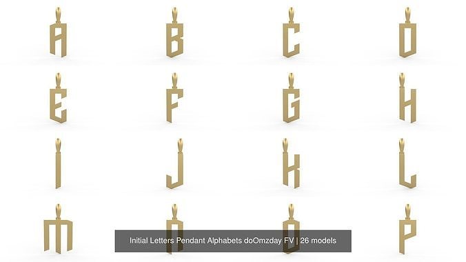 Initial Letters Pendant Alphabets doOmzday FV 3D Model Collection
