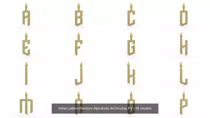 Initial Letters Pendant Alphabets doOmzday FV