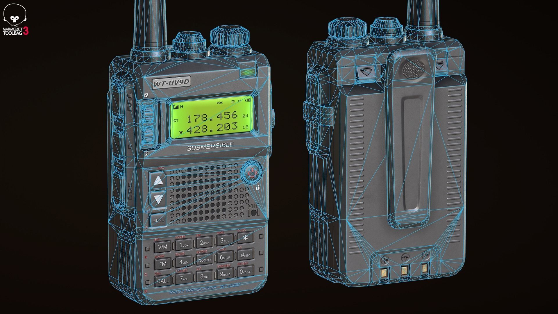 Walkie Talkie Low-poly 3D model_11