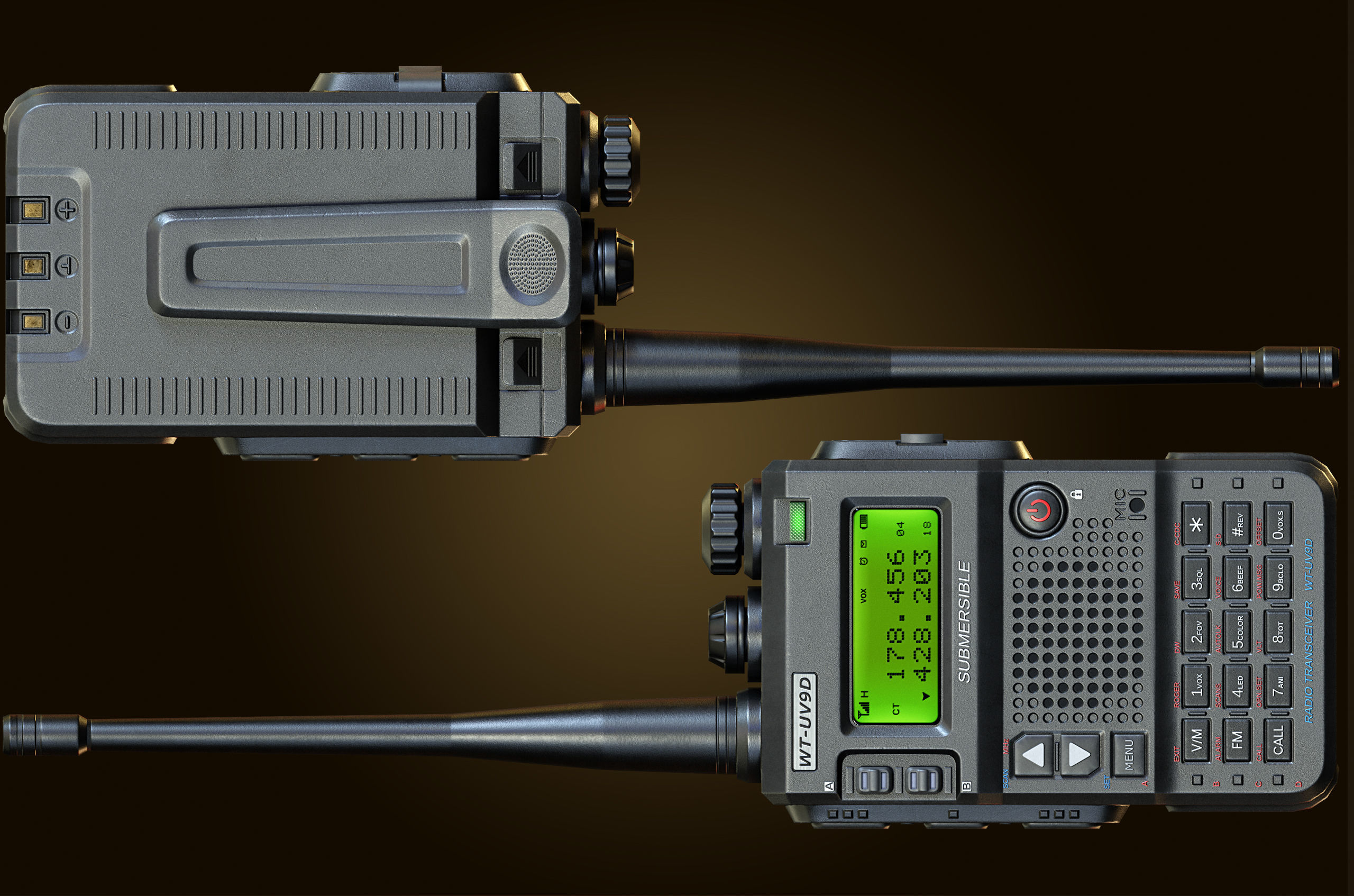 Walkie Talkie Low-poly 3D model_7