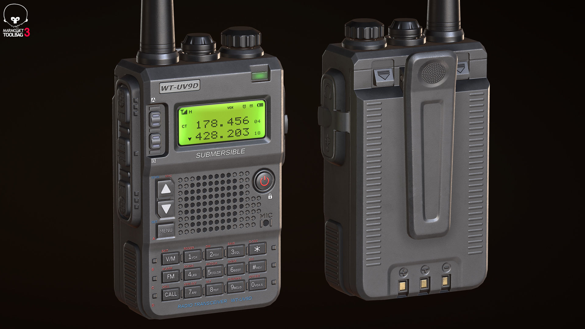 Walkie Talkie Low-poly 3D model_10