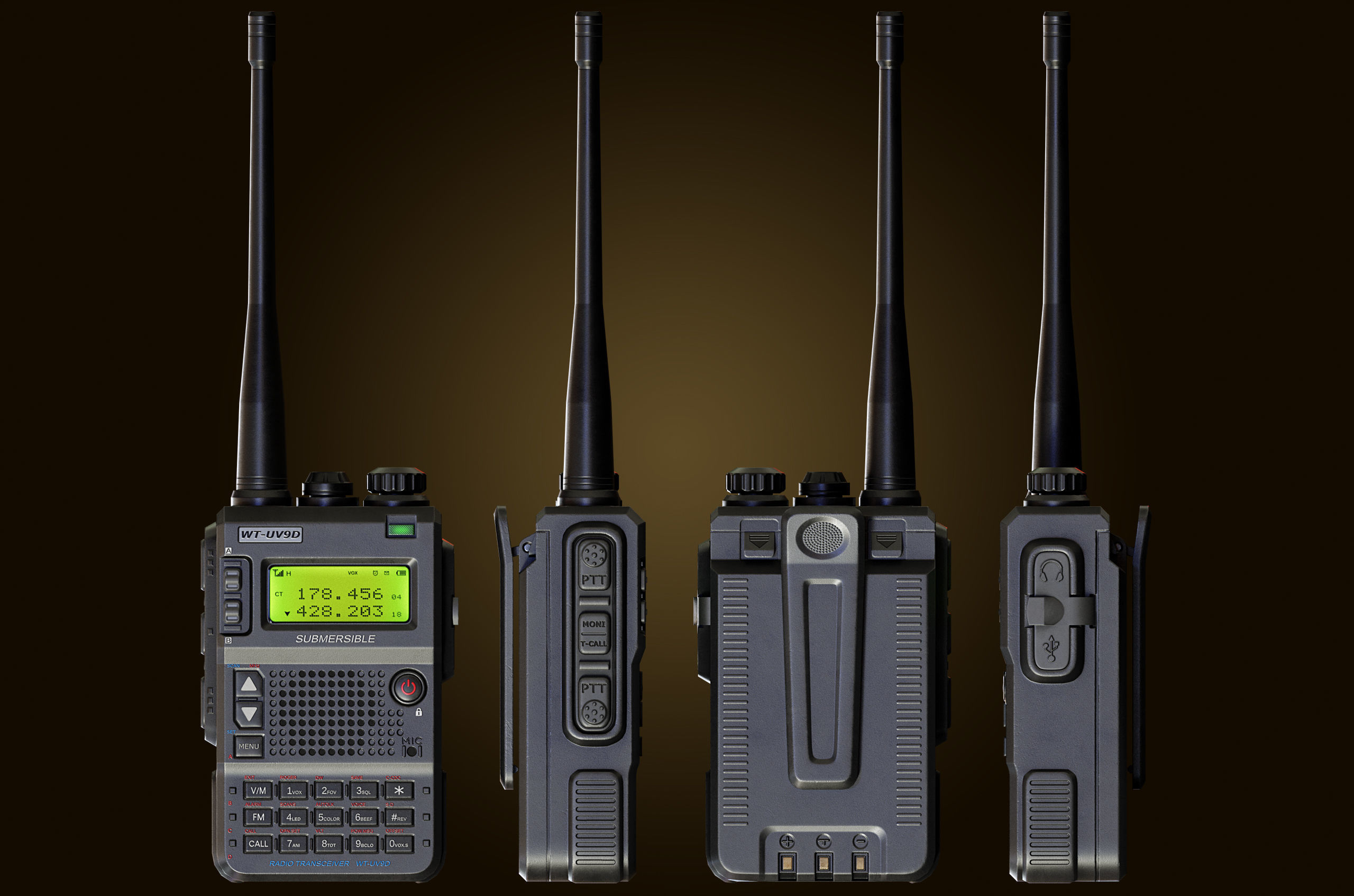 Walkie Talkie Low-poly 3D model_5