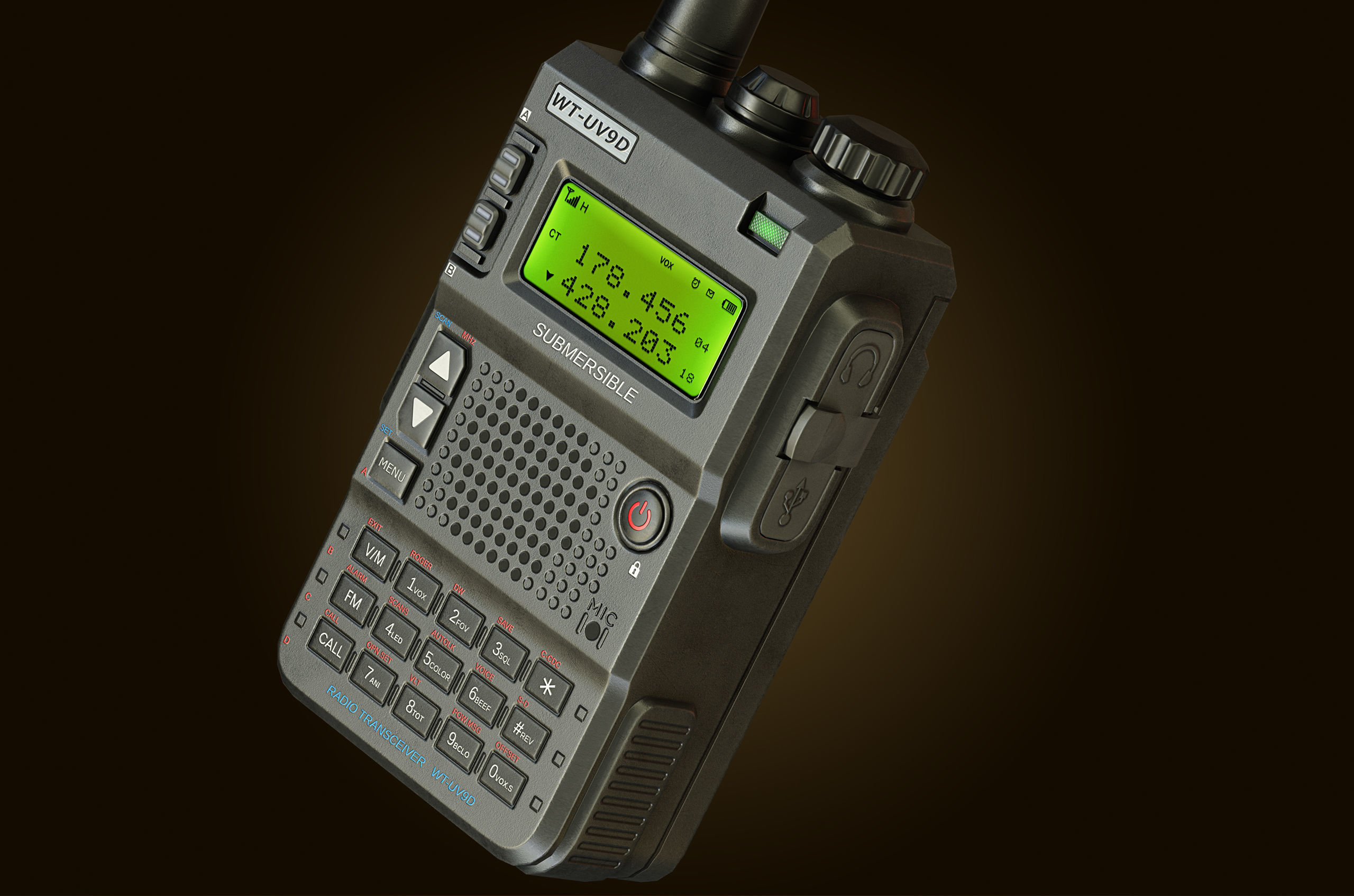 Walkie Talkie Low-poly 3D model_4