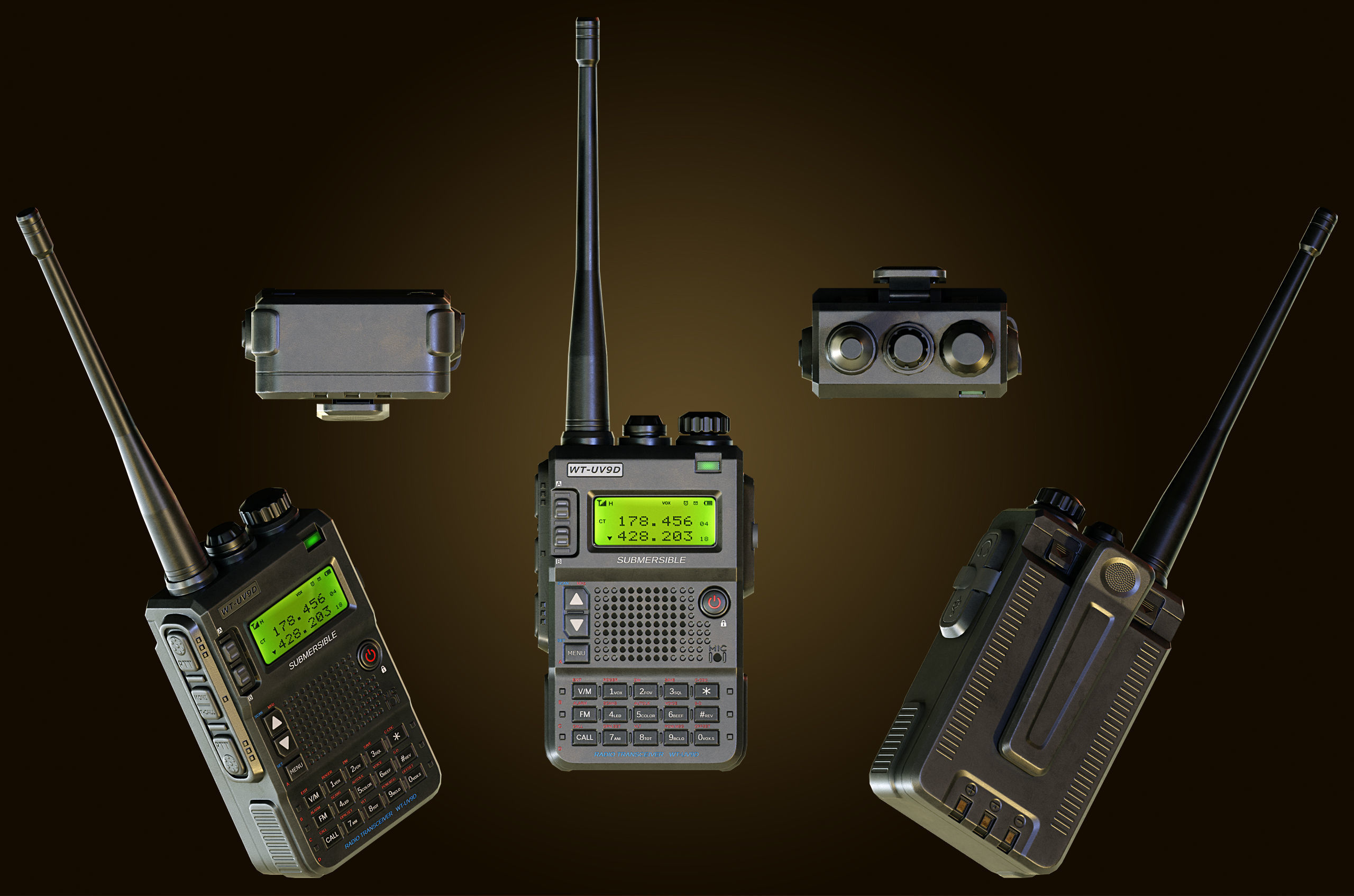 Walkie Talkie Low-poly 3D model_8