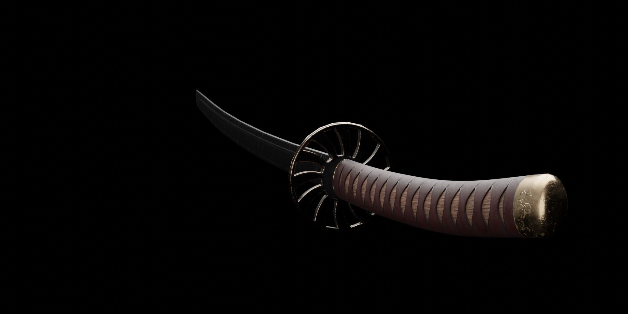 Japanese katana 3D model_3