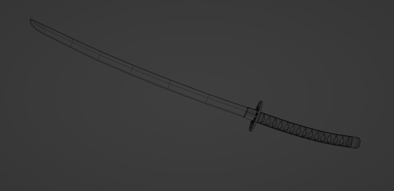 Japanese katana 3D model_5