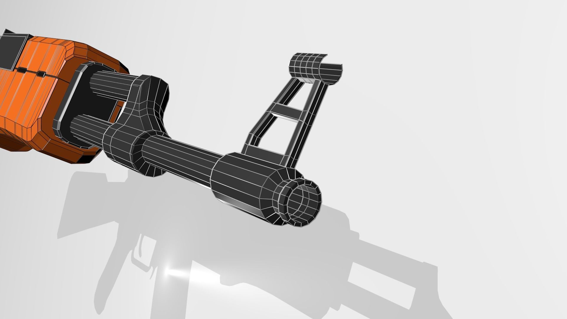 Low Poly AK-47 orange ak - rifle 3D model_6