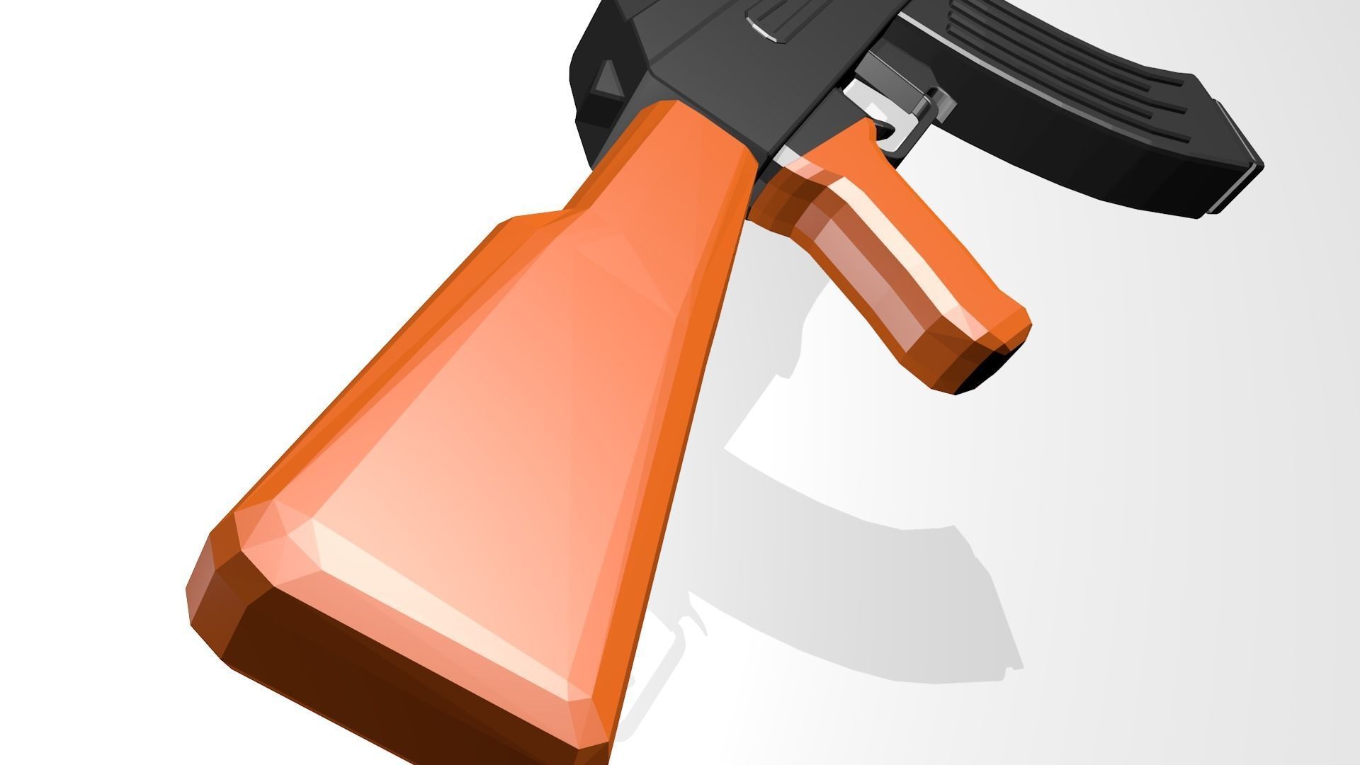 Low Poly AK-47 orange ak - rifle 3D model_3