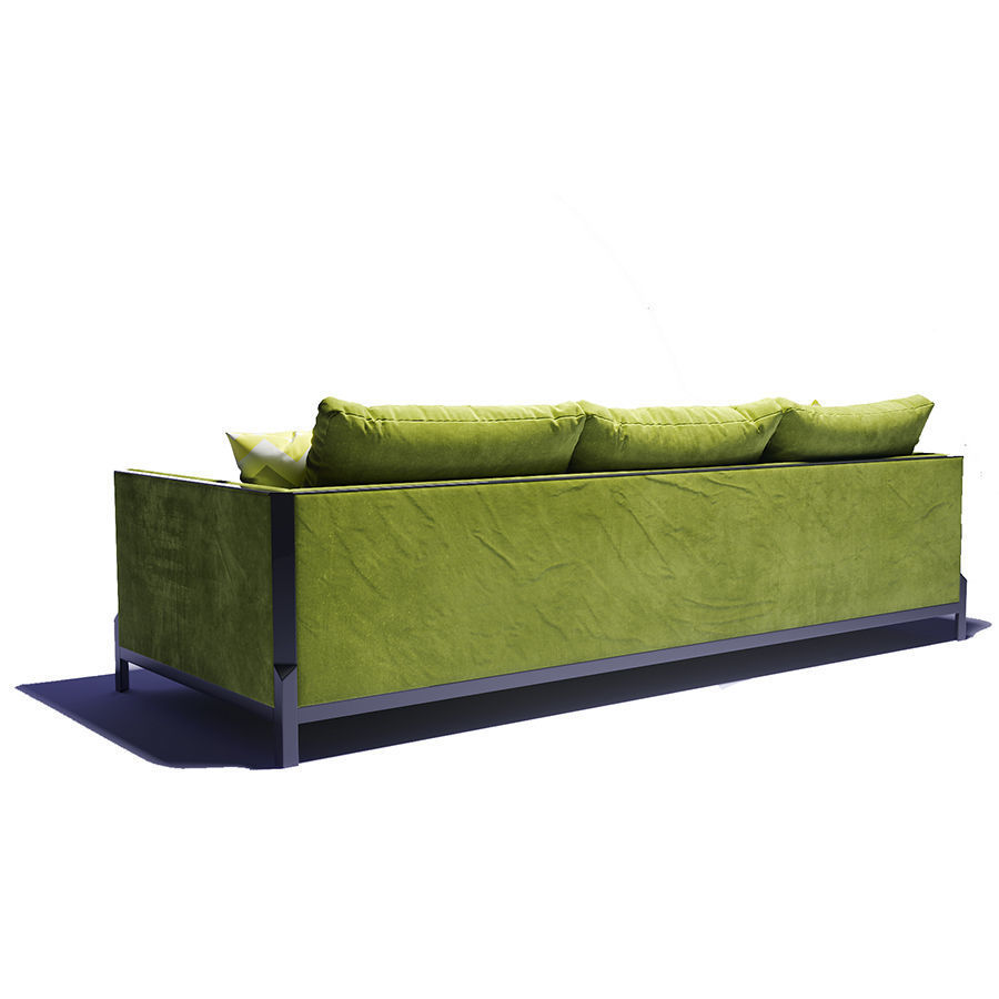 sofa green 3D model_3