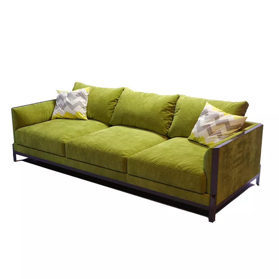 sofa green 3D model_0