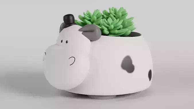 Adorable Cow Planter  3D print model