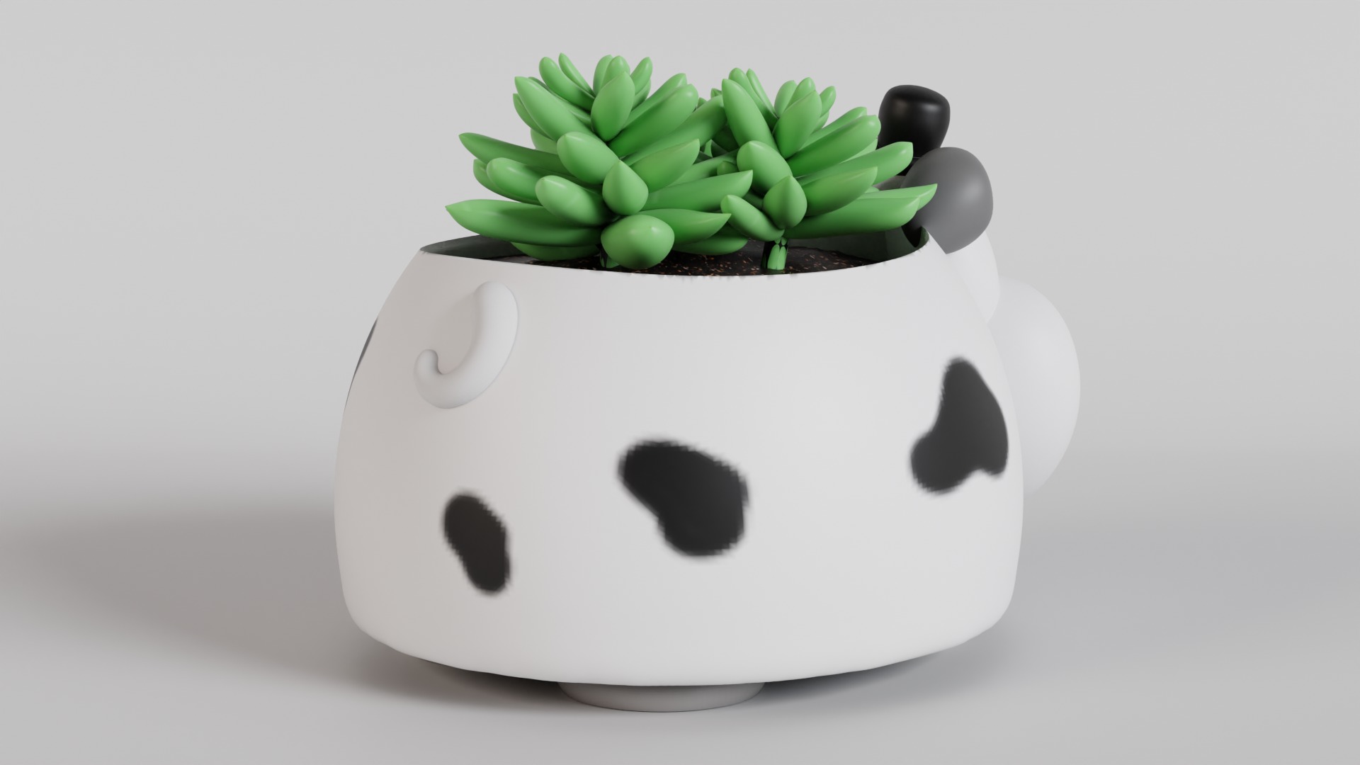 Adorable Cow Planter  3D print model_4