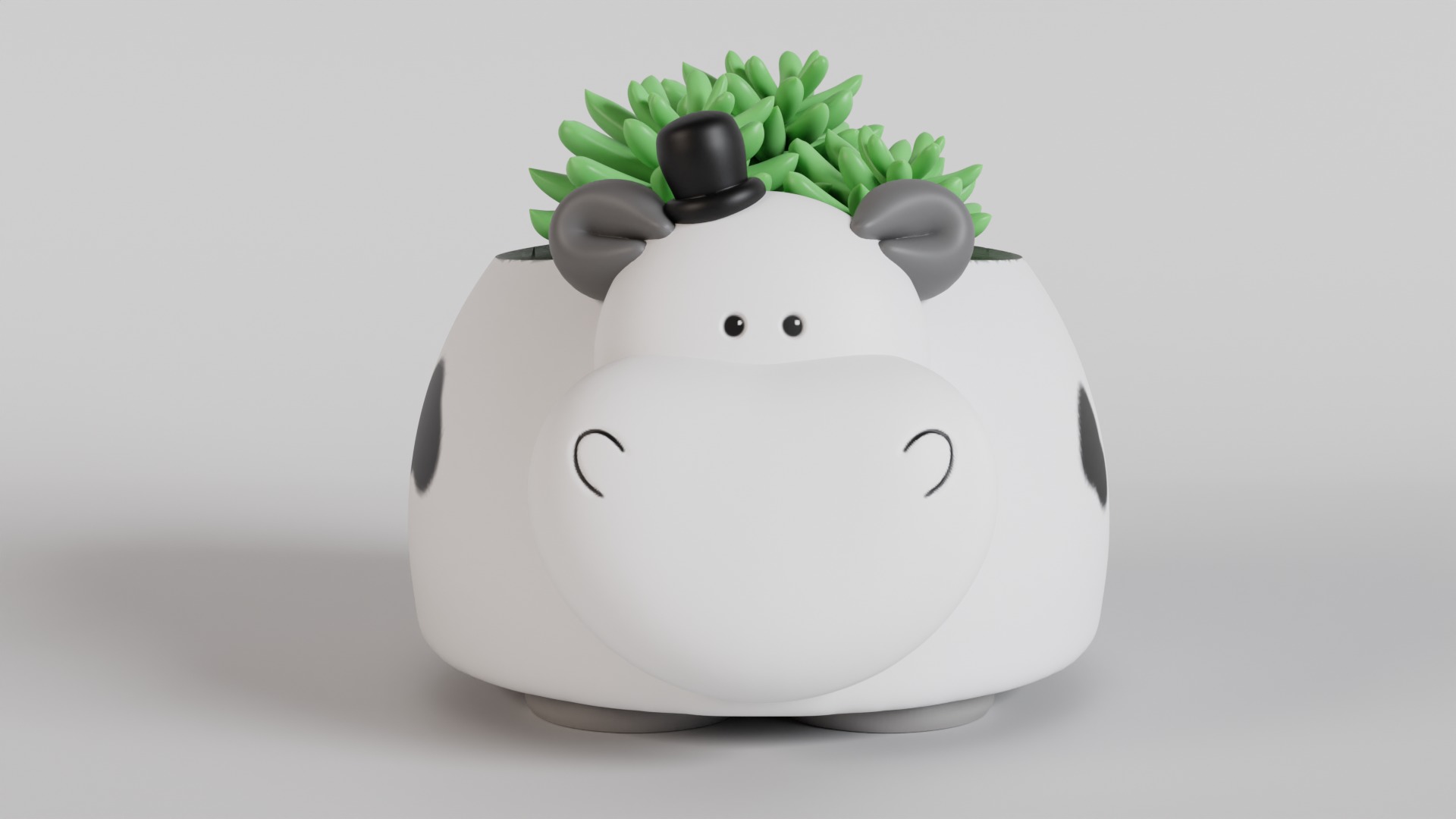 Adorable Cow Planter  3D print model_1