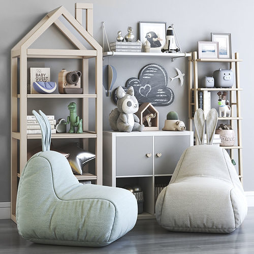 Furniture and toys for nursery 3D model