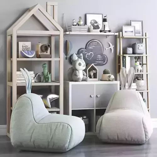 Furniture and toys for nursery 3D model
