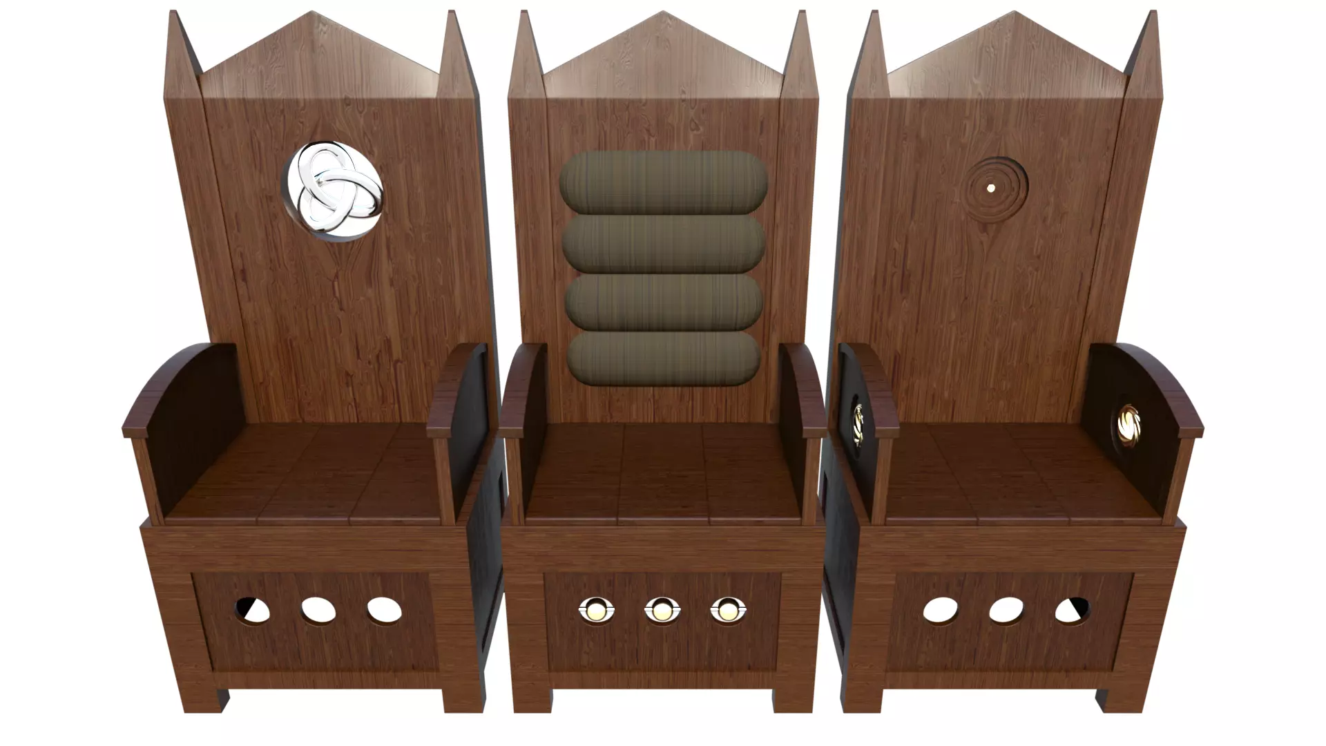 Old Chair Set V2 3D model_0