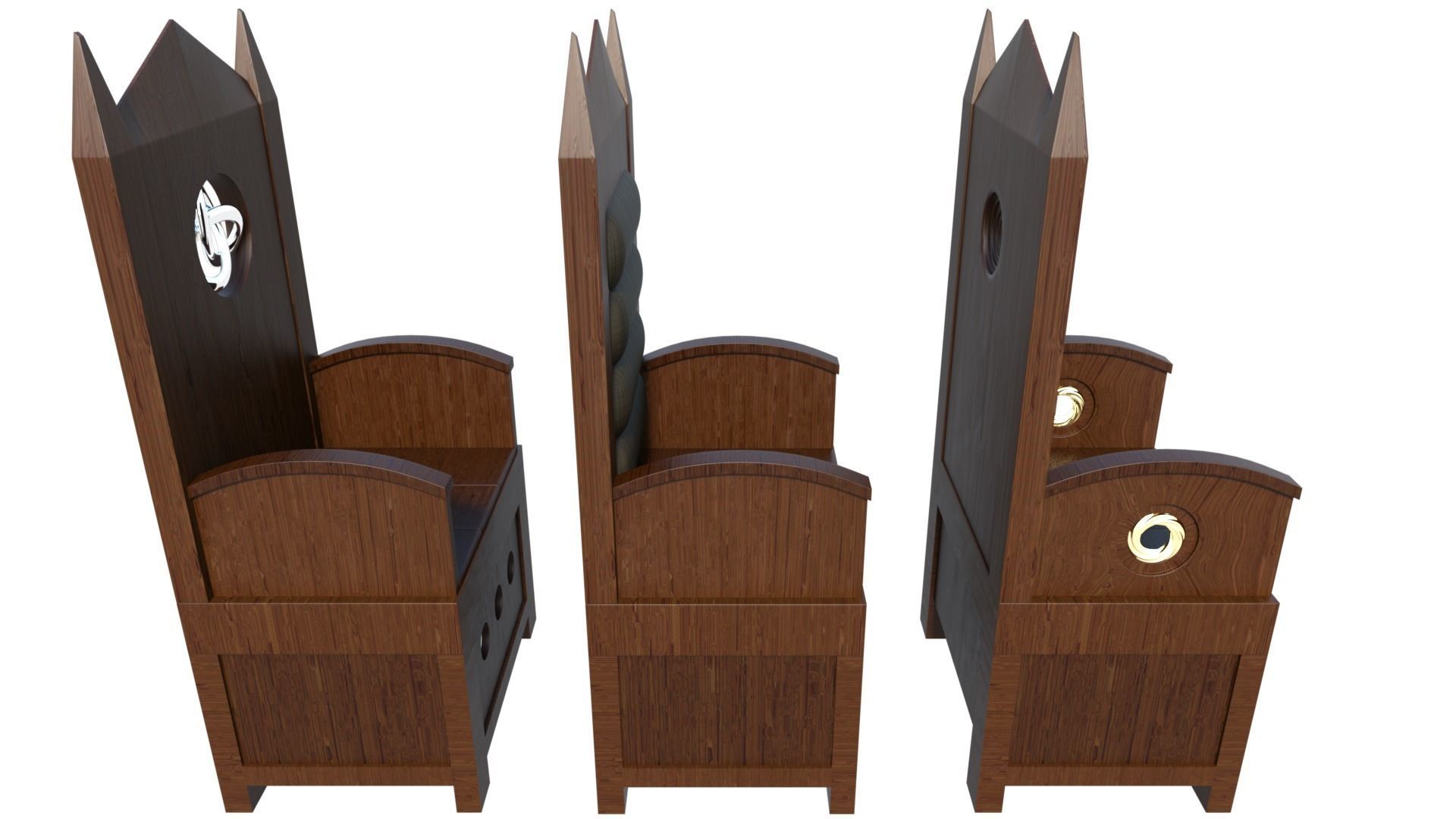 Old Chair Set V2 3D model_2