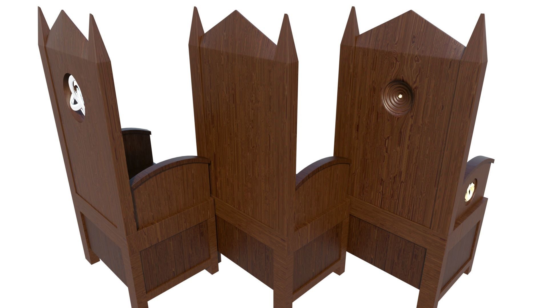 Old Chair Set V2 3D model_3
