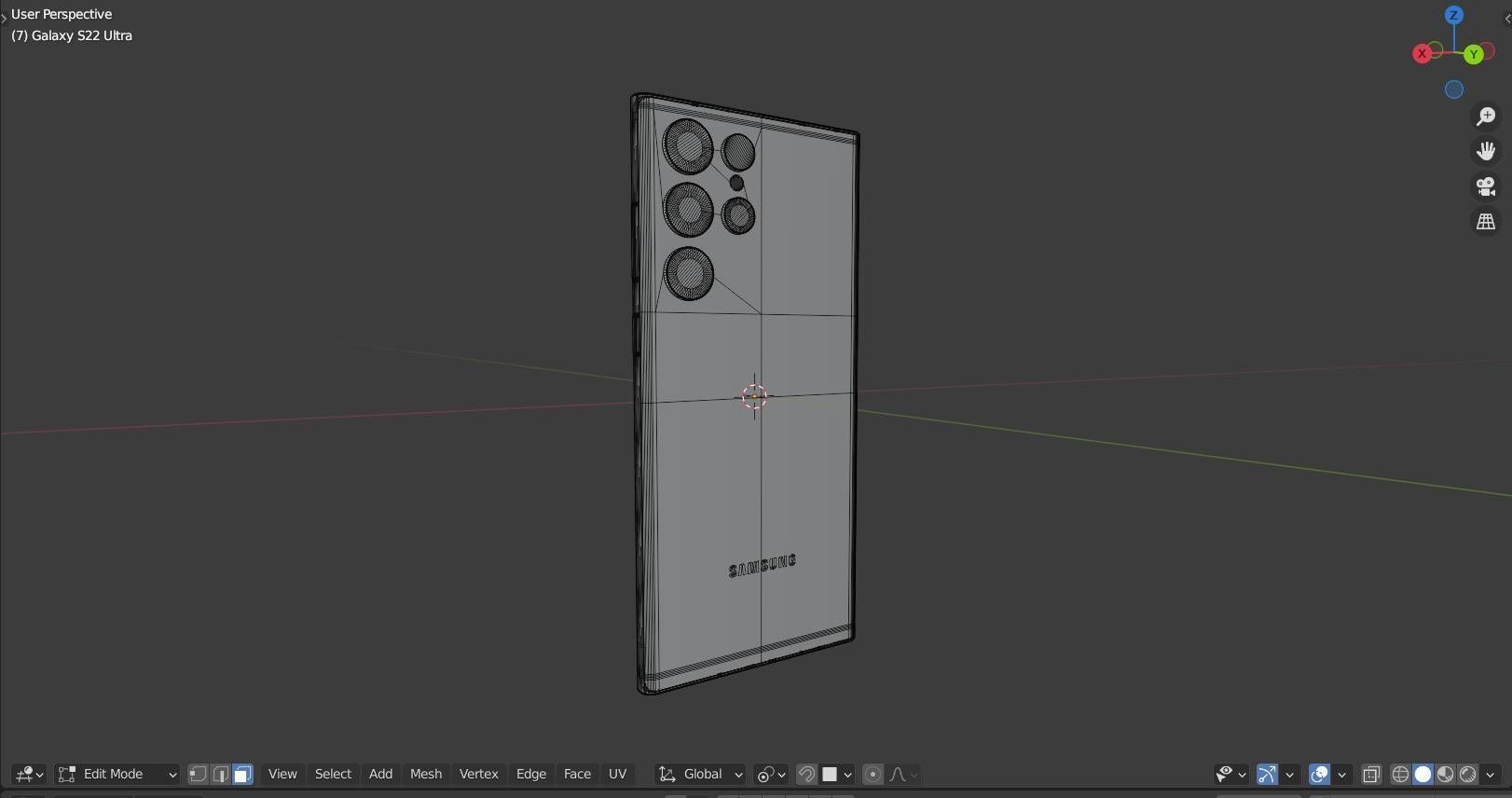 Samsung Galaxy S22 Ultra in Leaked Colors Low-poly 3D model_6