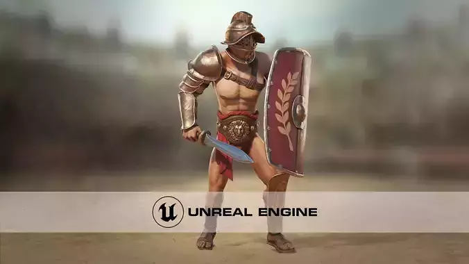 Gladiator Murmillo Low-poly 3D model