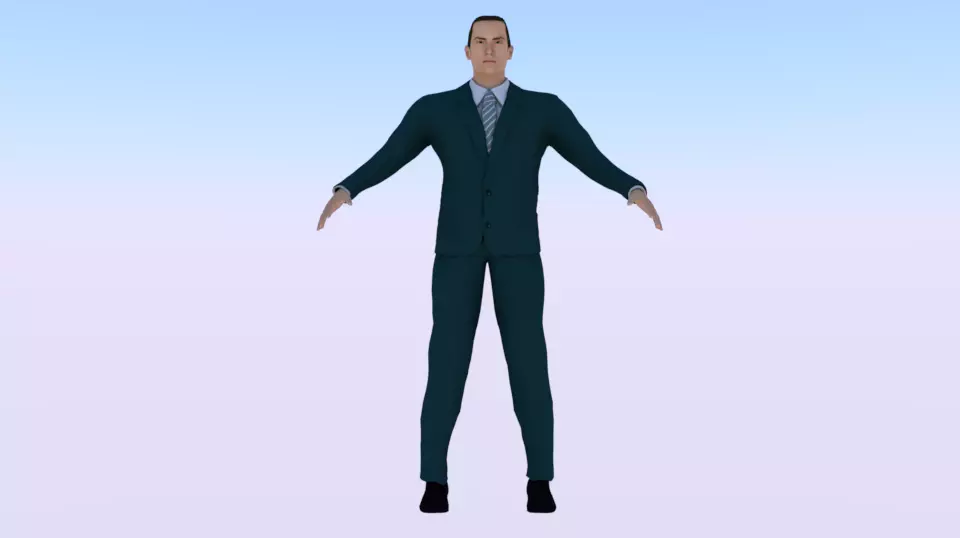 Businessman 07 Low-poly 3D model_0