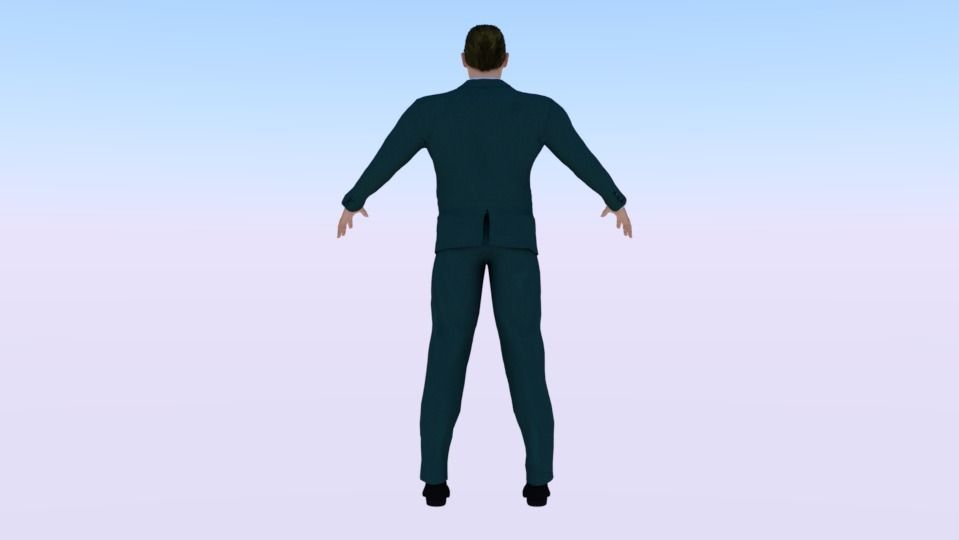 Businessman 07 Low-poly 3D model_2