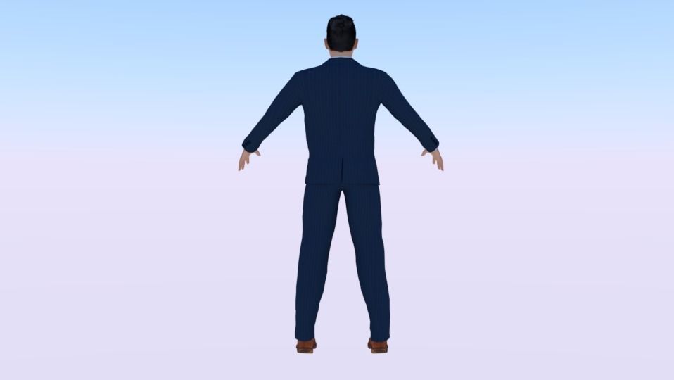 Businessman 08 Low-poly 3D model_2