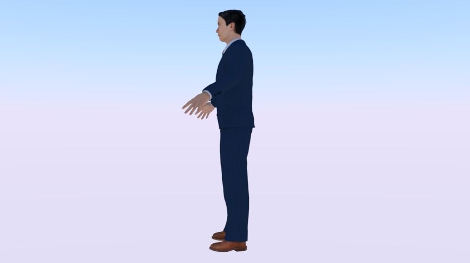 Businessman 08 Low-poly 3D model_3