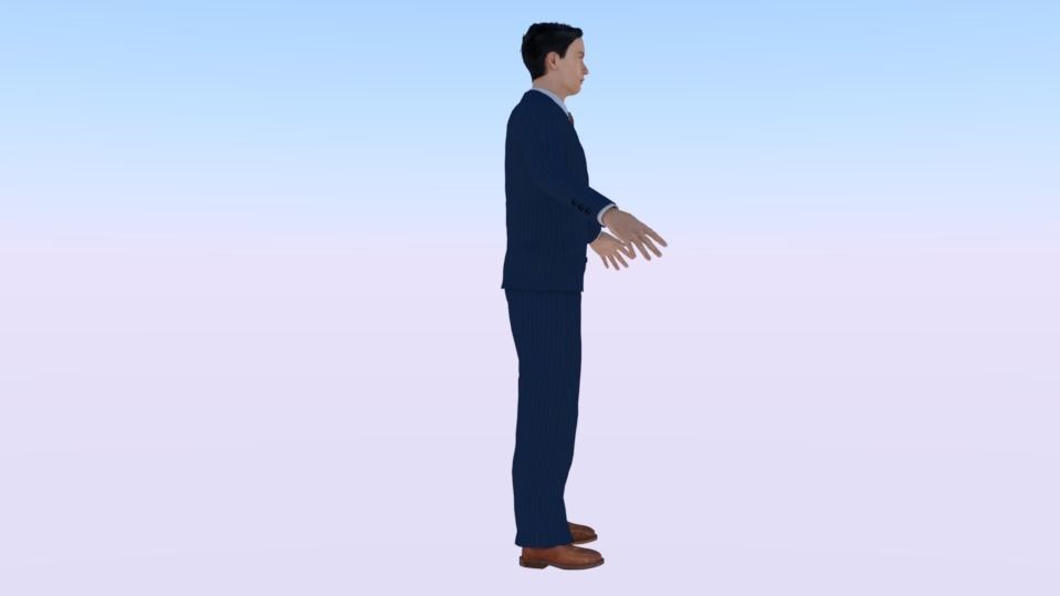 Businessman 08 Low-poly 3D model_1