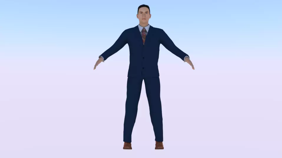 Businessman 08 Low-poly 3D model_0