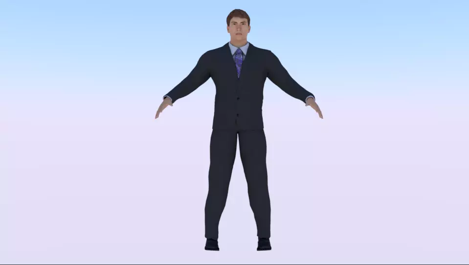 Businessman 09 Low-poly 3D model_0