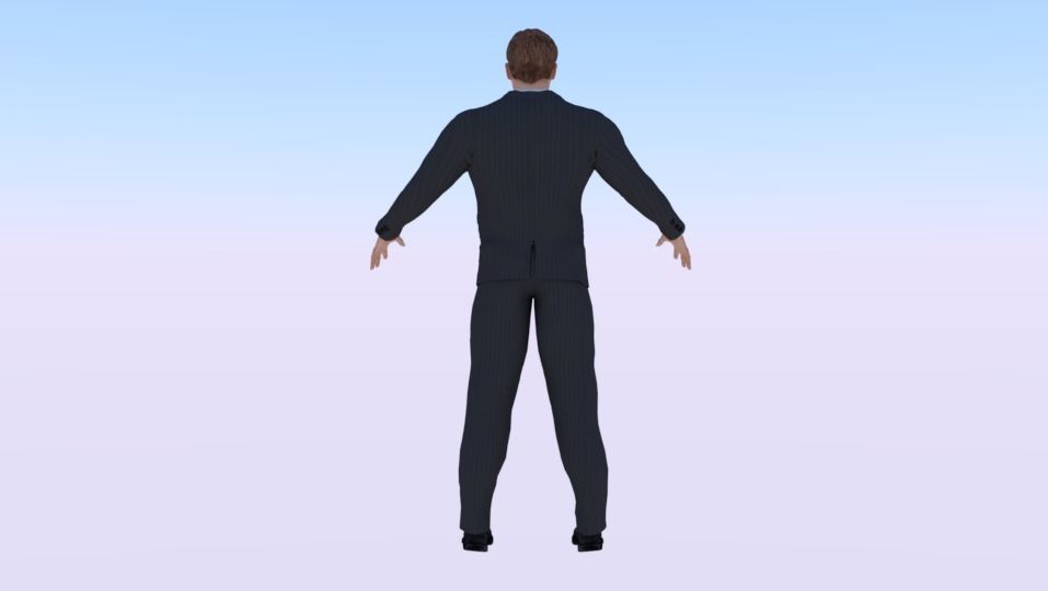 Businessman 09 Low-poly 3D model_2