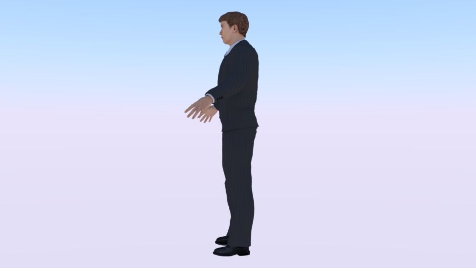 Businessman 09 Low-poly 3D model_3