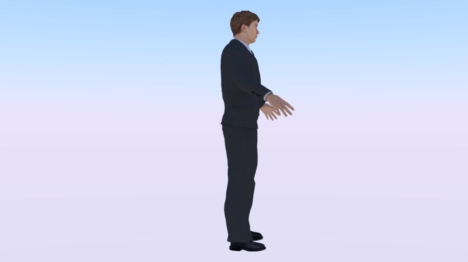 Businessman 09 Low-poly 3D model_1