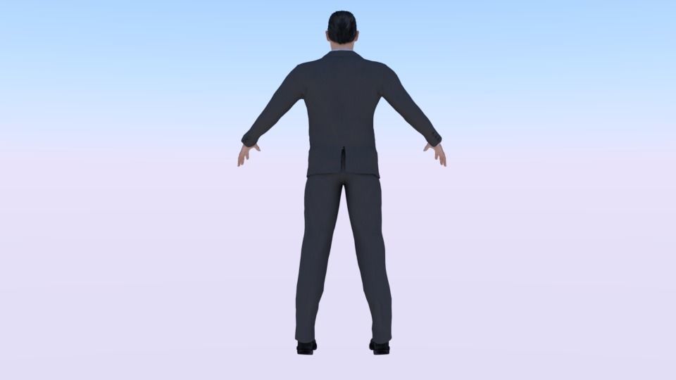 Businessman 010 Low-poly 3D model_2