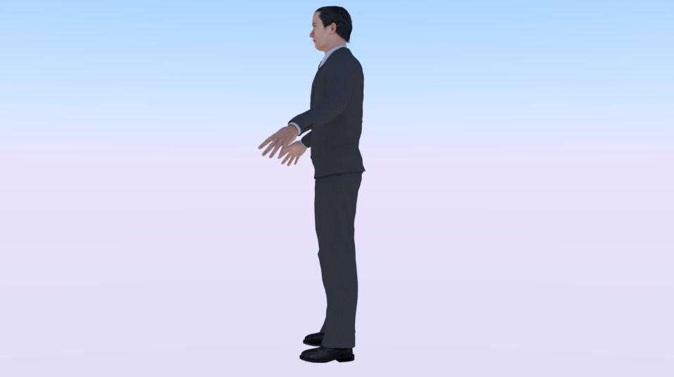 Businessman 010 Low-poly 3D model_3