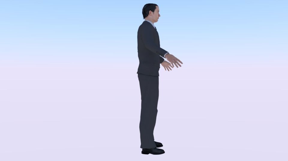 Businessman 010 Low-poly 3D model_1