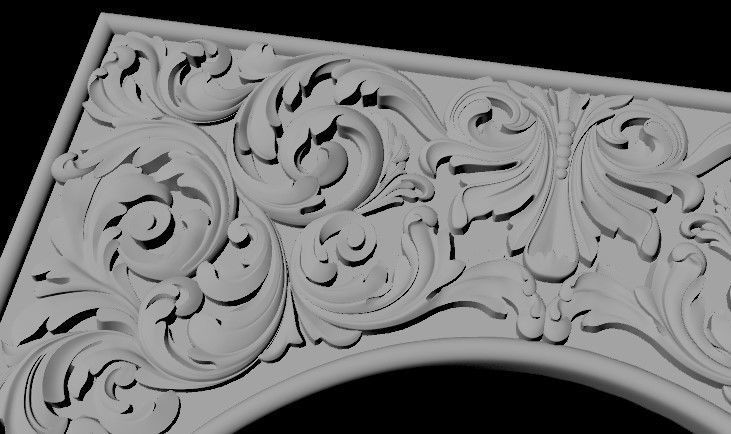 dekor ornate gold arch 3D model_2