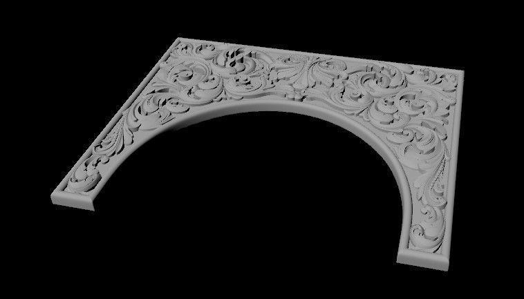 dekor ornate gold arch 3D model_1