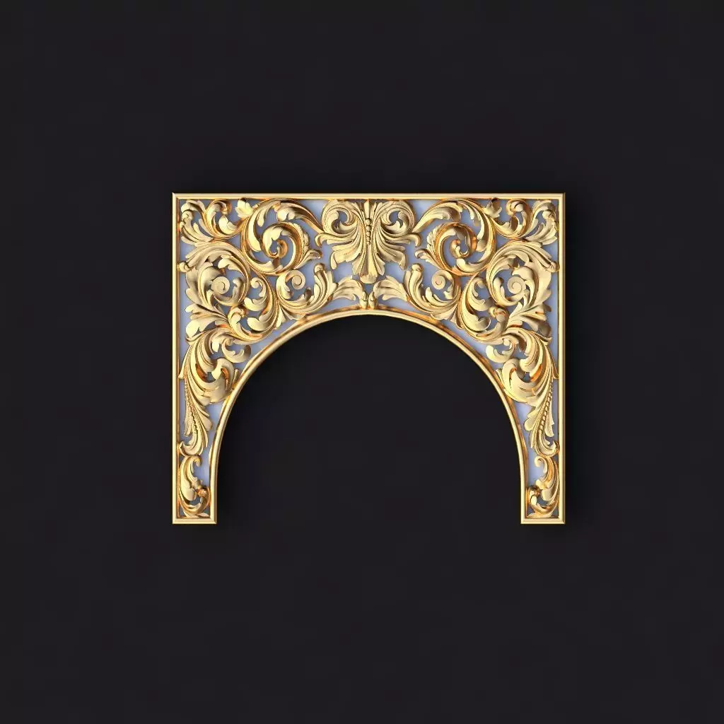 dekor ornate gold arch 3D model_0