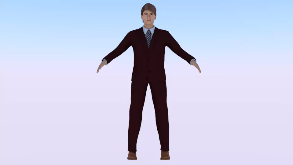 Businessman 013 Low-poly 3D model_0