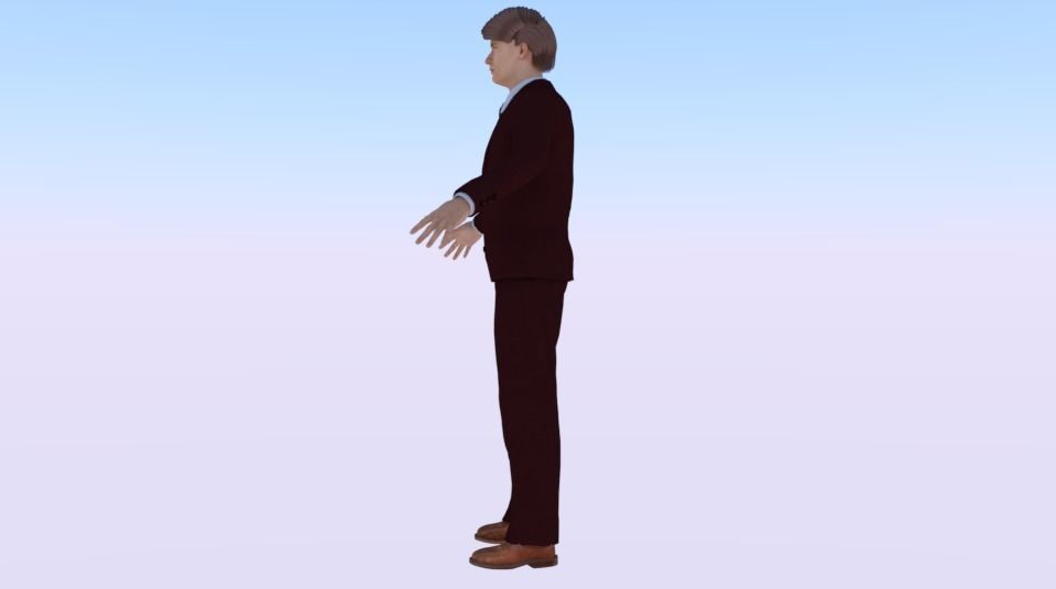 Businessman 013 Low-poly 3D model_3