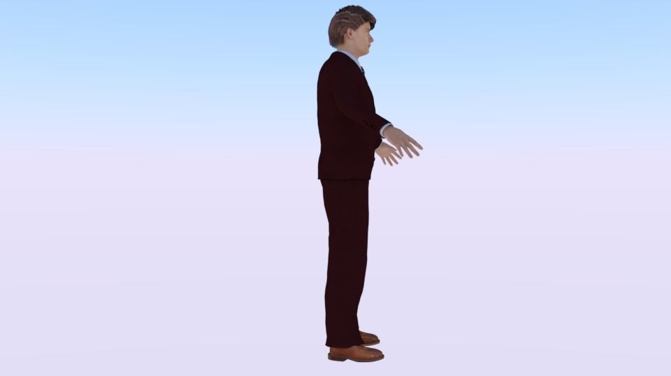 Businessman 013 Low-poly 3D model_1