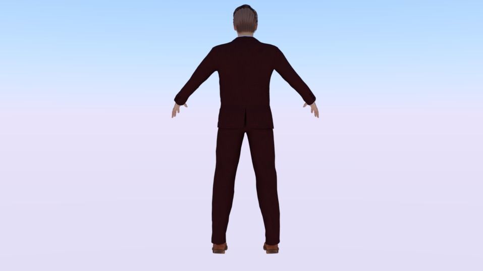 Businessman 013 Low-poly 3D model_2