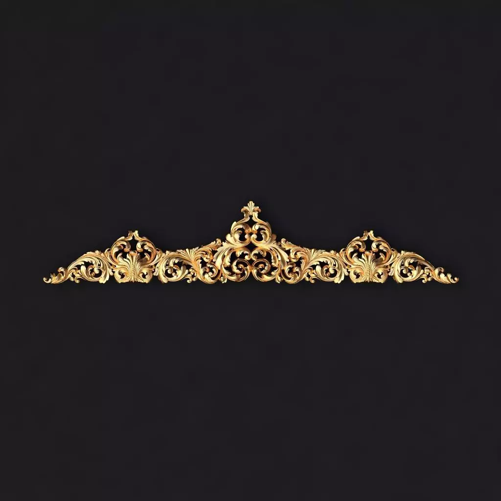 dekor ornate gold crown 3D model_0